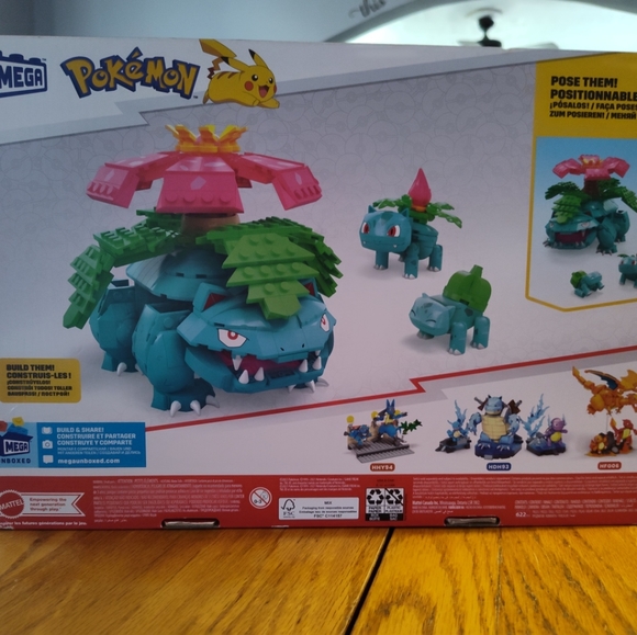 Pokemon ~ MEGA Blocks : Bulbasaur Ivysaur Venusaur Evolution Set, HHM17 - Picture 2 of 2